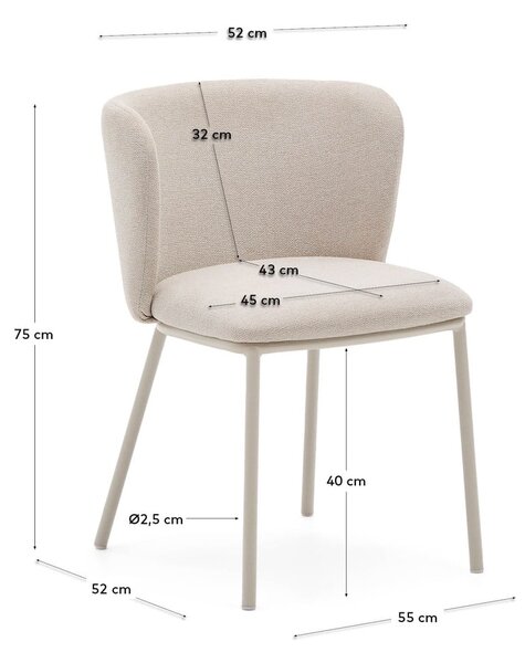 Béžové čalouněné jídelní křeslo Ciselia – Kave Home