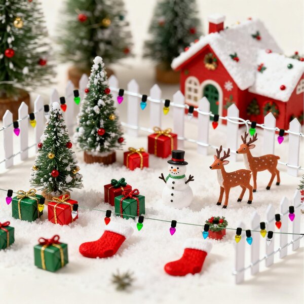 Miniaturní plot na zahradu - Dřevěný plot - 100 cm - Flexibilní - Miniaturní krajina