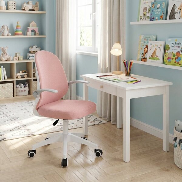 Dětská otočná židle Neoseat JUNI 012 — látka, růžová