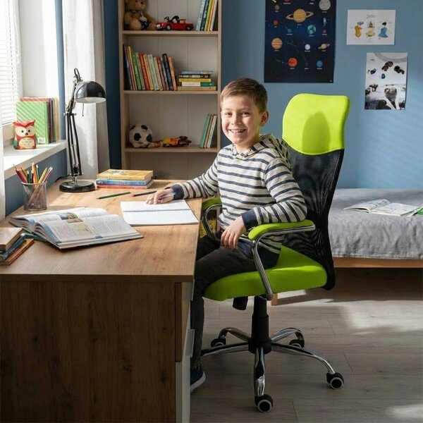 Dětská židle Neoseat TEENAGE — látka, černá / reflexní zelená