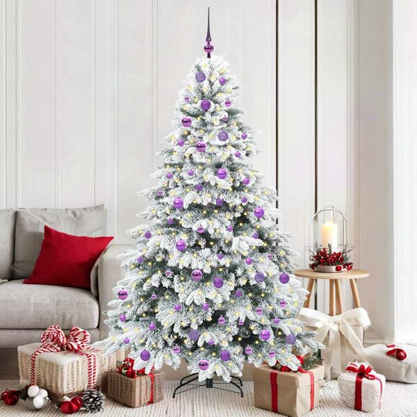 Umělý vánoční stromeček s 300 LED diodami Bílá 180 cm PE a PVC 3397620