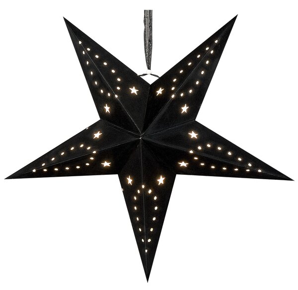 Sada 2 závěsných dekorací LED MOTTI 60 cm Hvězda Černá
