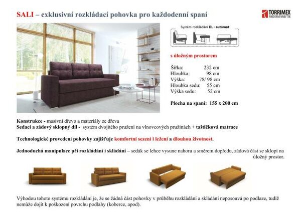 Rozkládací pohovka SALI