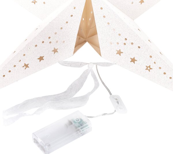 Sada 2 závěsných dekorací LED MOTTI 60 cm Hvězda Bílá