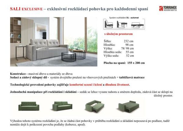 Rozkládací pohovka SALI exclusive
