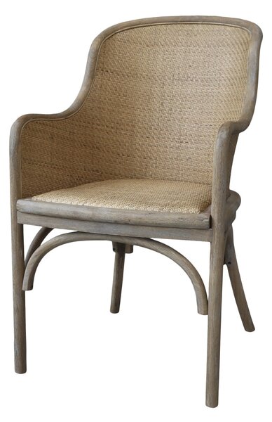 Chic Antique Staré francouzské křeslo proutěné