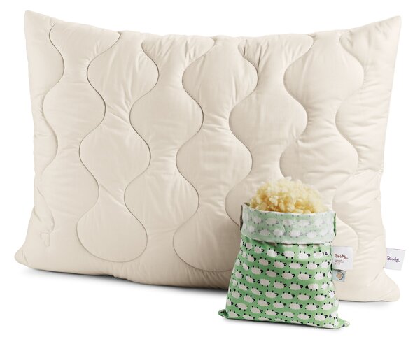 Velký vlněný polštář Besky Premium Varianta: velký vlněný polštář 90×70 cm