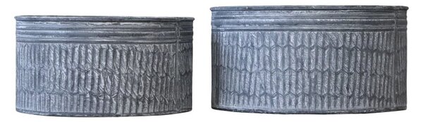 Chic Antique Sada 2 ks pozinkových květníků