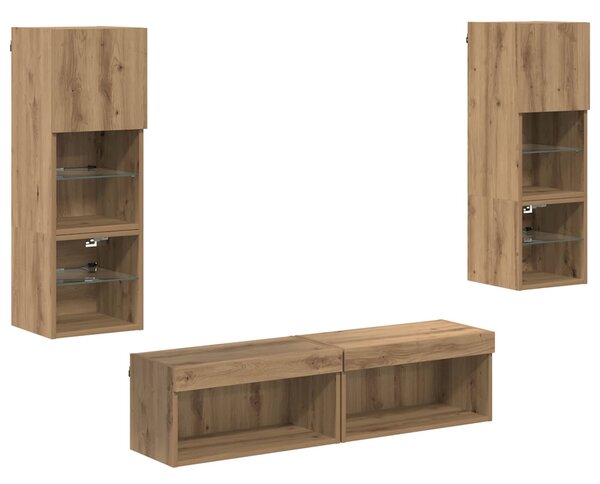 Nástěnná skříňka na TV 6 ks Artisanový dub Kompozitní dřevo 3402930