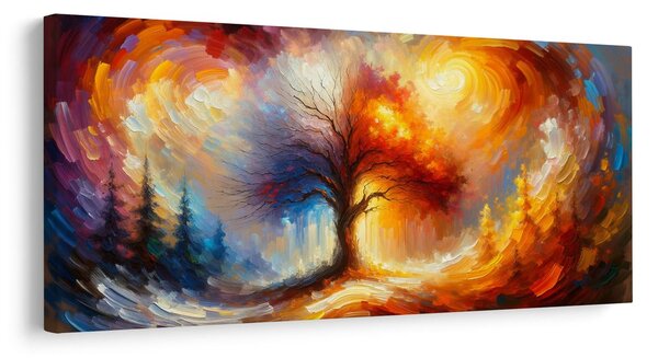 Obraz barevný strom života v bouři