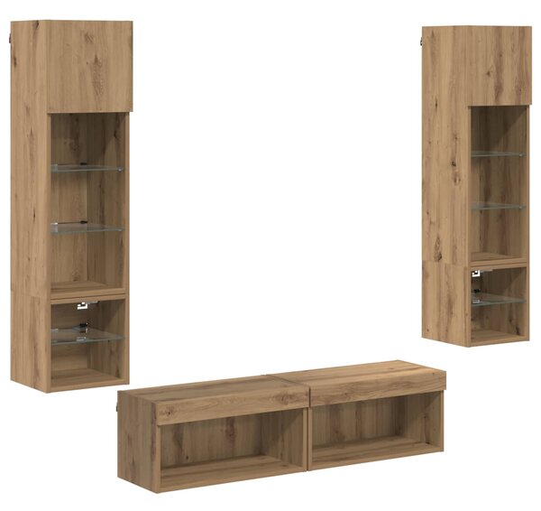 Nástěnná skříňka na TV 6 ks Artisanový dub Kompozitní dřevo 3402933