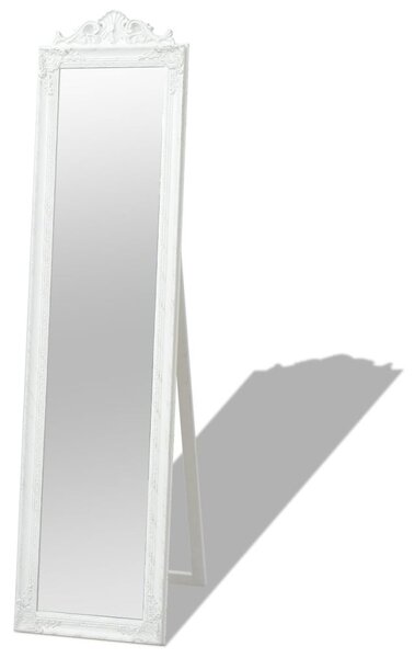 Volně stojící zrcadlo Watrerpar - barokní styl - bílé | 160x40 cm