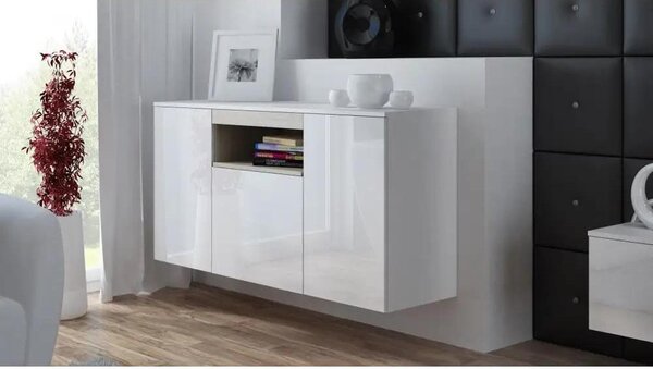 Cama K VIVA BI/BI+S, 3 dveře/dveří, 5 police/polic, Bílá, Dřevotřískové desky, Bílá, Dřevotřískové desky