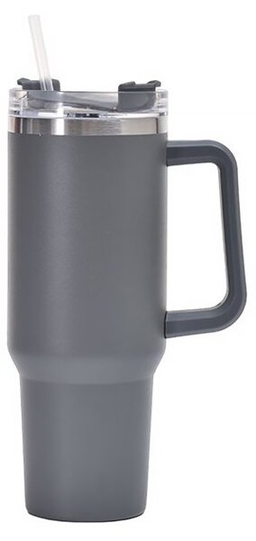 Termohrnek nerezový G872 XXL 1200 ml s brčkem v šedé barvě