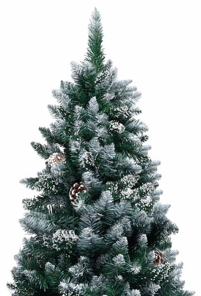 Umělý vánoční stromek se šiškami a bílým sněhem 150 cm 321015
