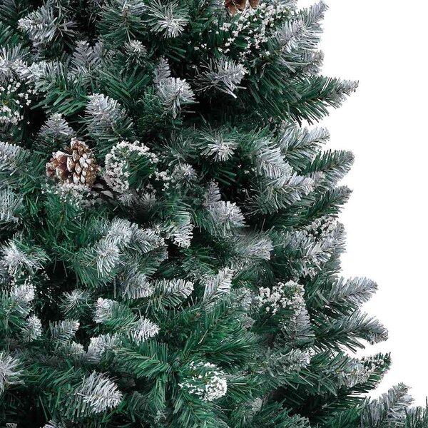 Umělý vánoční strom s LED a sadou koulí a šiškami 150 cm 3077616