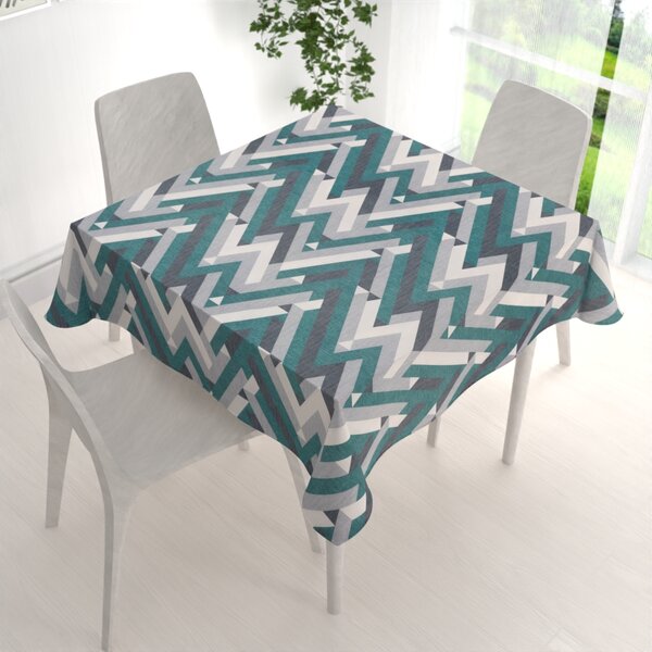 Biante Sametový čtvercový ubrus Tamara TMR-026 Zeleno-šedý designový cik-cak 40x40 cm