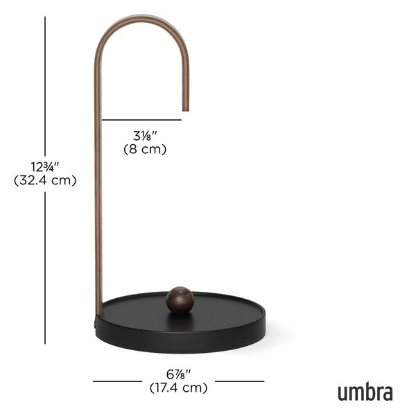 Černý dřevěný stojan na papírové utěrky ø 17 cm Bellwood – Umbra