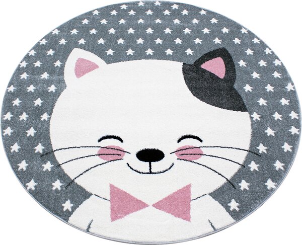 DĚTSKÝ KOBEREC, 120 cm šedá, bílá, pink Ben'n'jen - Online Only koberce & rohožky, Online Only