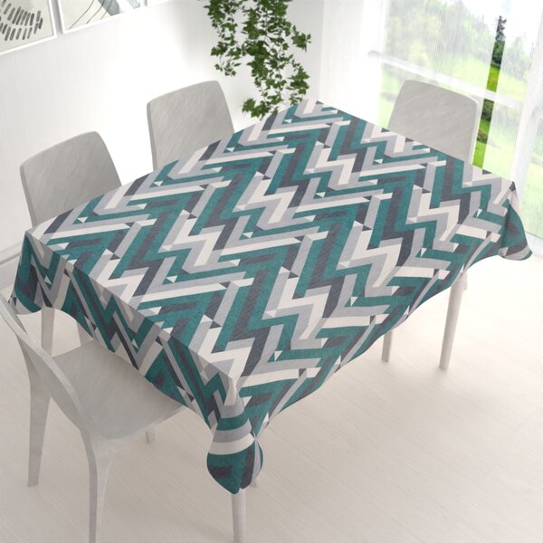 Biante Sametový obdélníkový ubrus Tamara TMR-026 Zeleno-šedý designový cik-cak 50x100 cm