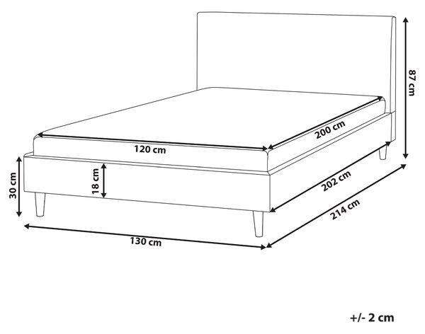 Postel Tkanina FITOU 120 x 200 cm Černá