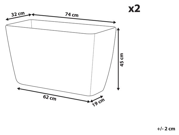 Sada 2 květináčů BARIS 74 cm Béžová