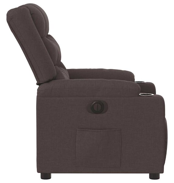Elektrické polohovací křeslo tmavě hnědé textil 3310249