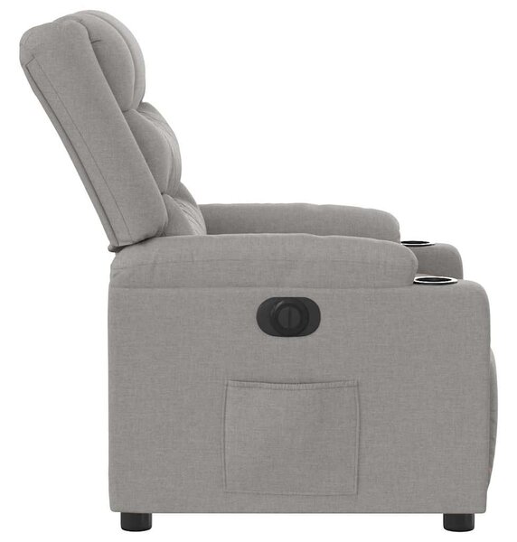 Elektrické polohovací křeslo obláčkově šedé textil 3310253