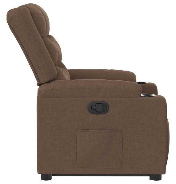 Zvedací polohovací křeslo hnědé textil 3310262