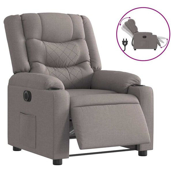 Elektrické polohovací křeslo taupe textil 3310251