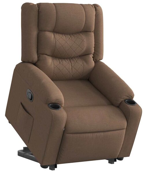 Zvedací polohovací křeslo hnědé textil 3310262
