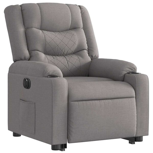 Elektrické zvedací polohovací křeslo taupe textil 3310279