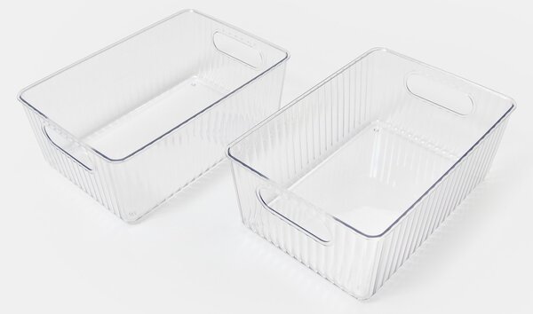 Sinsay - Rýhované úložné boxy 2 pack - clear