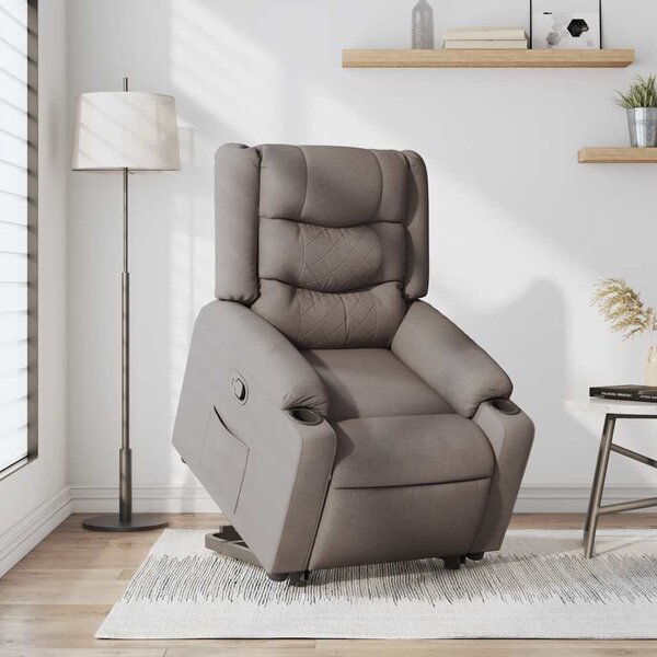 Zvedací polohovací křeslo taupe textil 3310265