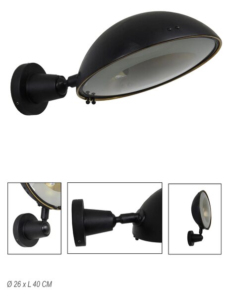 Nástěnná lampa Lisa Barva: spálená černá
