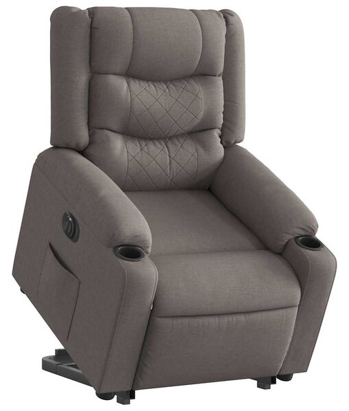 Elektrické zvedací polohovací křeslo taupe textil 3310279