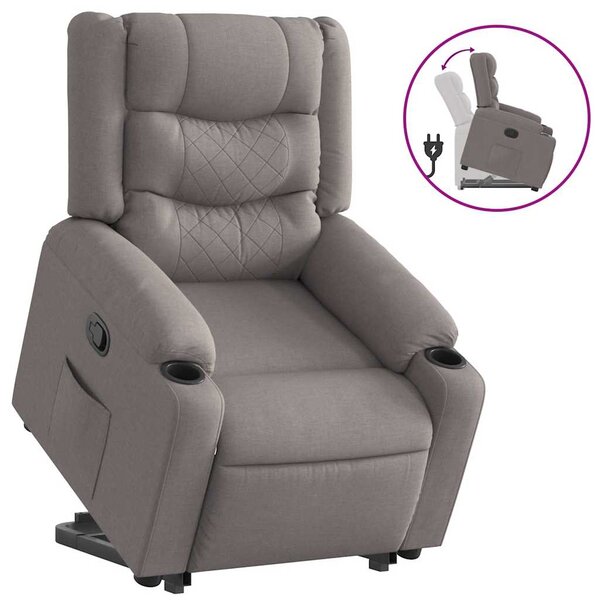 Zvedací polohovací křeslo taupe textil 3310265