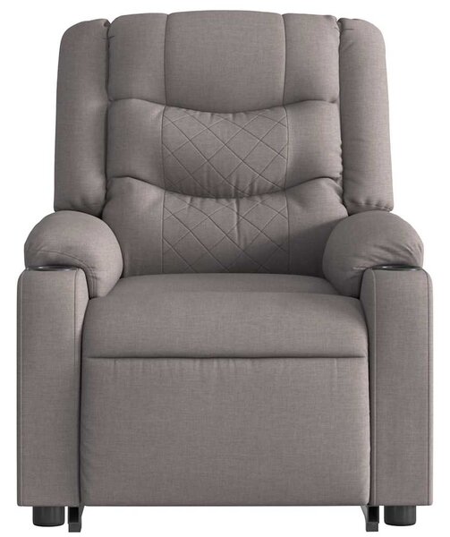 Elektrické zvedací polohovací křeslo taupe textil 3310279