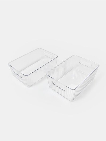 Sinsay - Rýhované úložné boxy 2 pack - clear