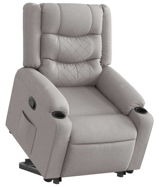 Zvedací polohovací křeslo obláčkově šedé textil 3310267