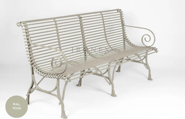 Kovová lavice Arras B4 Barva: Pure White - RAL 9010, Galvanizace: Nic