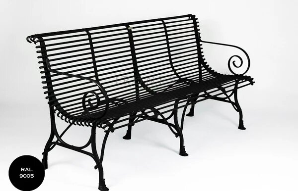 Kovová lavice Arras B4 Barva: Pure White - RAL 9010, Galvanizace: Nic