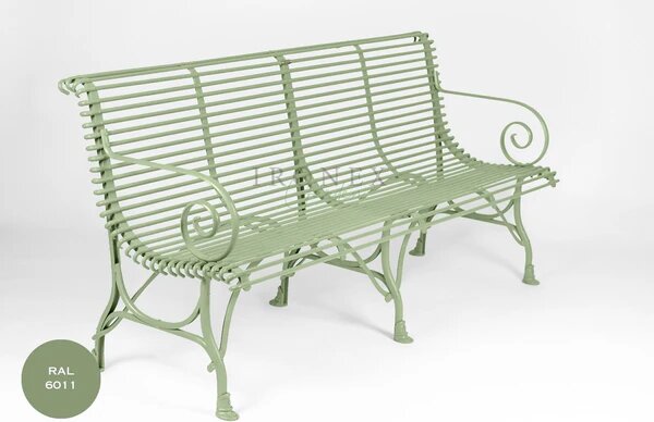 Kovová lavice Arras B4 Barva: Pure White - RAL 9010, Galvanizace: Nic