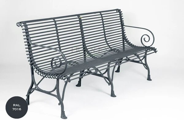 Kovová lavice Arras B4 Barva: Pure White - RAL 9010, Galvanizace: Nic