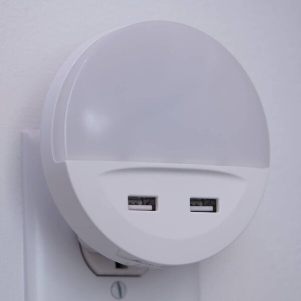 Osram - LED Noční svítidlo do zásuvky se senzorem LUNETTA 2xUSB LED/13W/230V