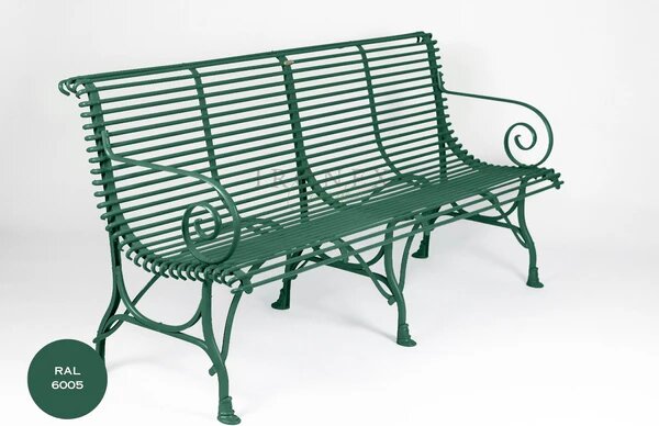 Kovová lavice Arras B4 Barva: Pure White - RAL 9010, Galvanizace: Nic