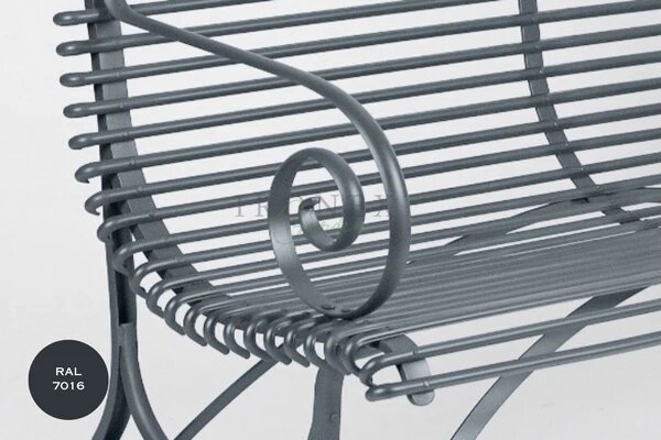 Kovová lavice Arras Curved Bench BCV Barva: Anthracite Grey - RAL 7016, Galvanizace: Nic