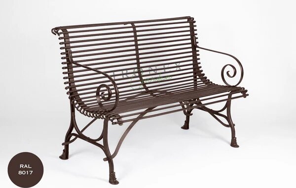 Kovová lavice Arras B2 Barva: Ruby Red - RAL 3003, Galvanizace: Nic
