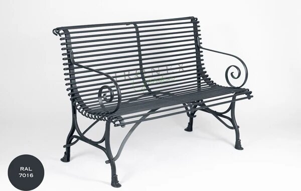 Kovová lavice Arras B2 Barva: Ruby Red - RAL 3003, Galvanizace: Nic