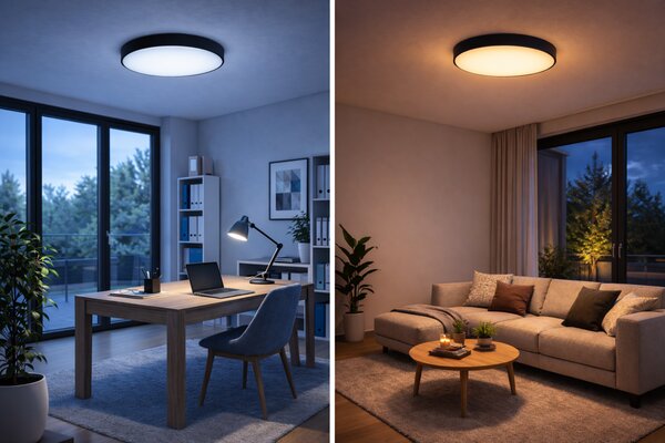 Philips HUE LED White Ambiance 41160/30/P6 Enrave L stropní svítidlo 33,5W 4300lm 2200-6500K 42,5cm černé stmívatelné BlueTooth + HUE Switch